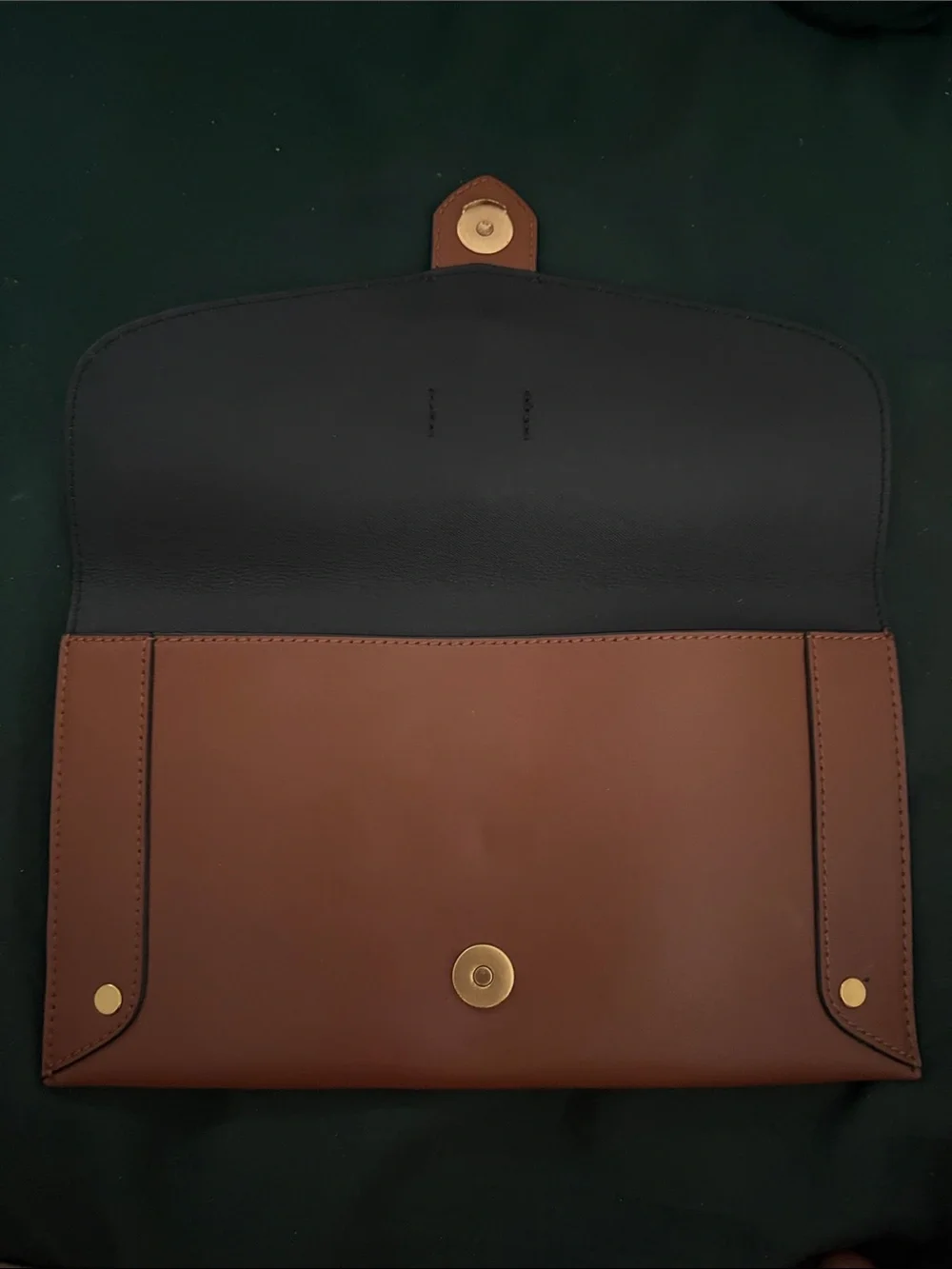 Banana Republic Brown Clutch with Gold Ring Detail